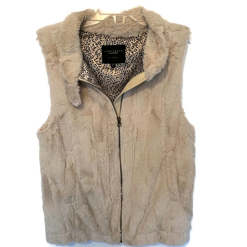 Sanctuary Super Soft Faux Fur Zip Vest - Small